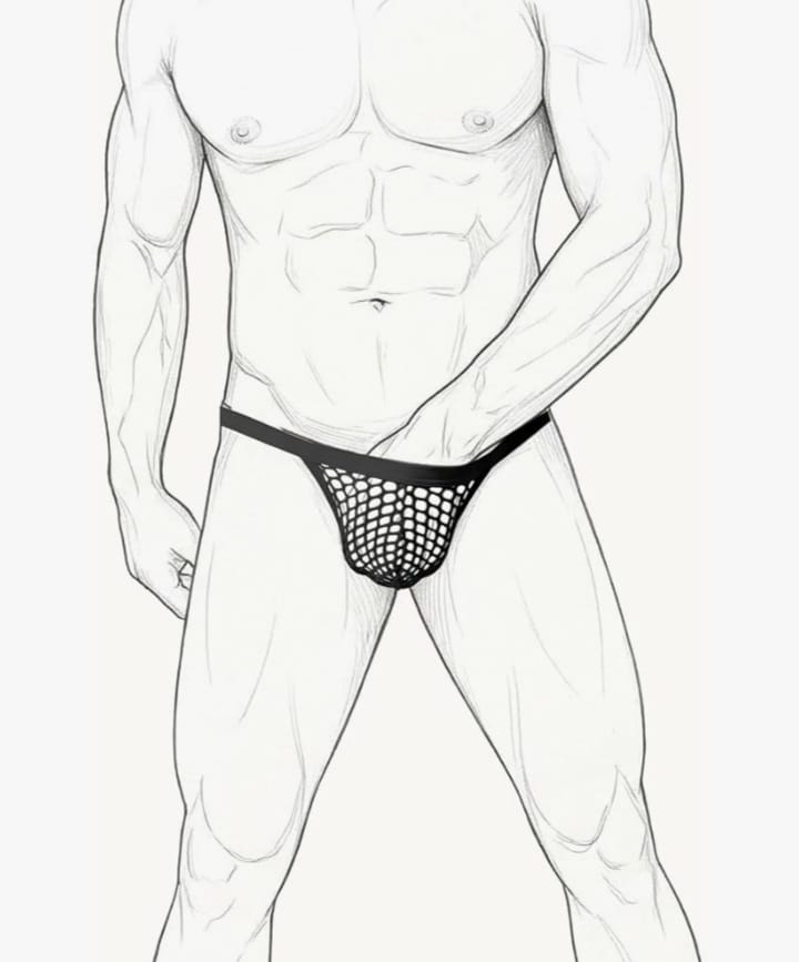 Men's Fishnet Underwear Mesh G-Strings See Through Thongs